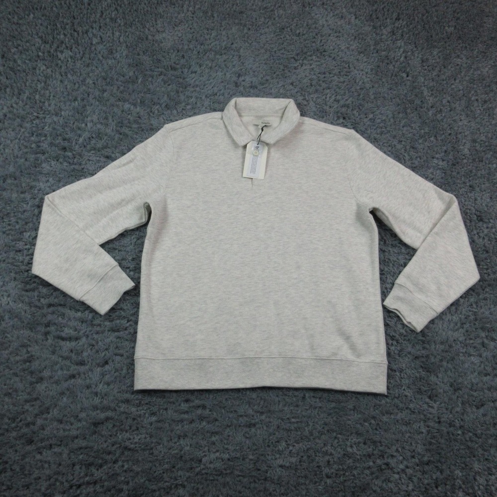 Hawker Rye Sweatshirt Mens Large Gray Collared Fleece Pullover Better Cotton NWT